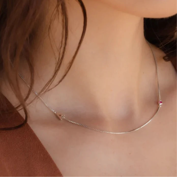 Radiant | Initial Birthstone Necklace