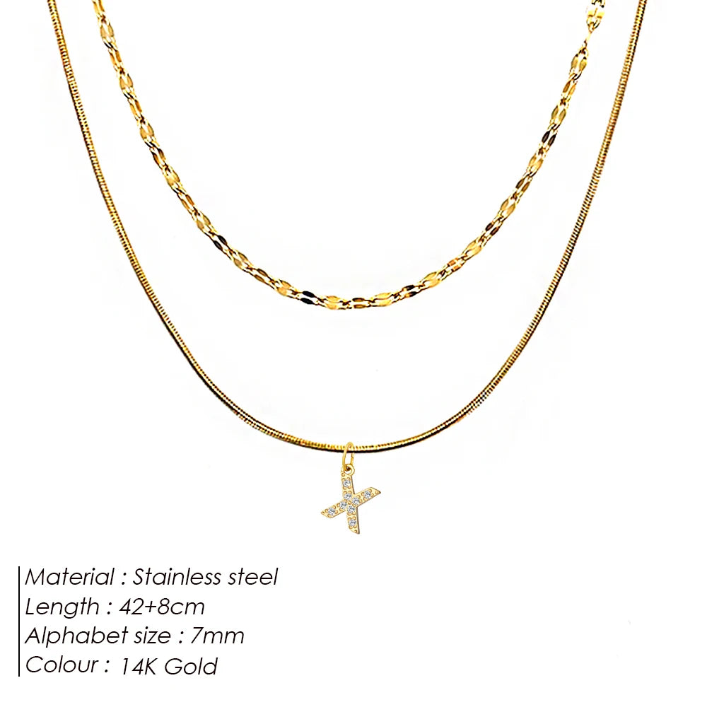 Double Up | Layered Letter Necklace
