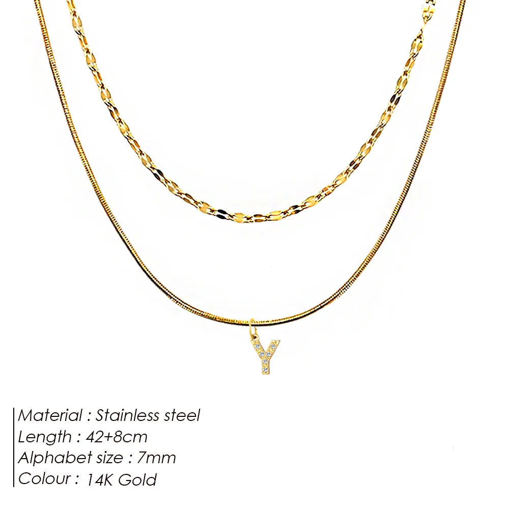 Double Up | Layered Letter Necklace