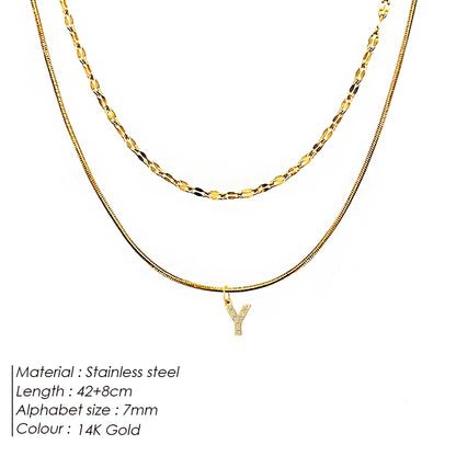 Double Up | Layered Letter Necklace