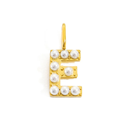 Pearl Studded| Letter Charm Pendant