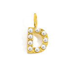 Pearl Studded| Letter Charm Pendant