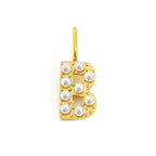 Pearl Studded| Letter Charm Pendant