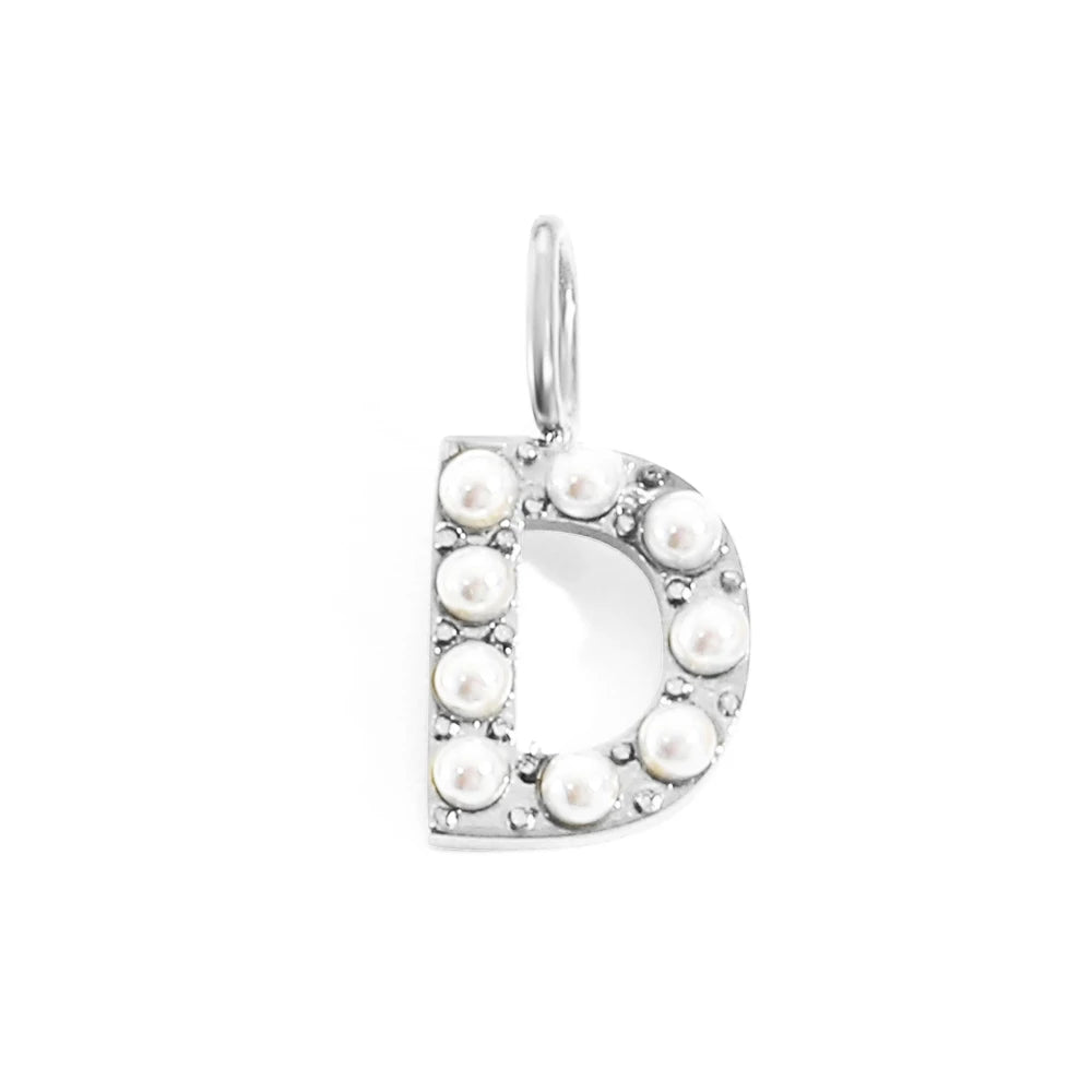 Pearl Studded| Letter Charm Pendant