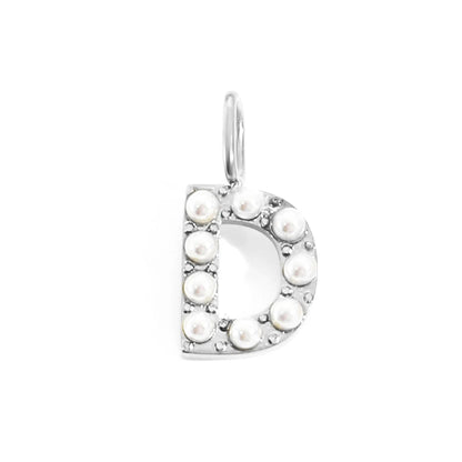 Pearl Studded| Letter Charm Pendant