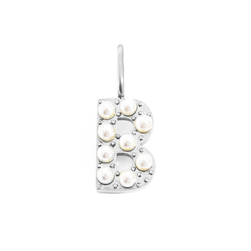 Pearl Studded| Letter Charm Pendant