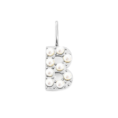 Pearl Studded| Letter Charm Pendant