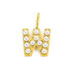 Pearl Studded| Letter Charm Pendant