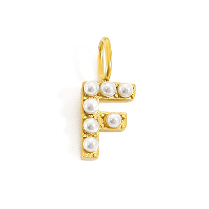 Pearl Studded| Letter Charm Pendant