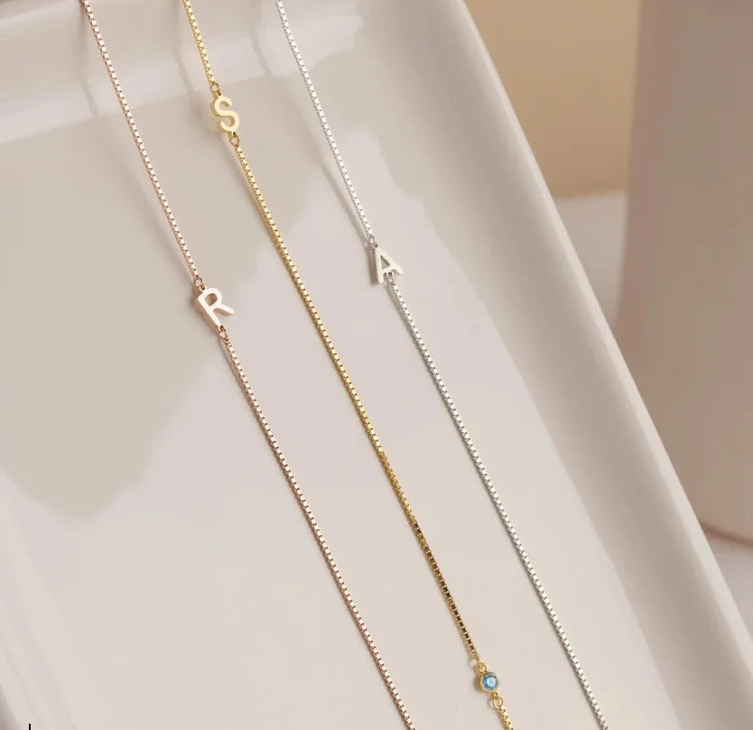 Radiant | Initial Birthstone Necklace
