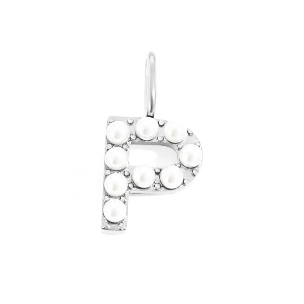 Pearl Studded| Letter Charm Pendant
