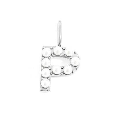 Pearl Studded| Letter Charm Pendant