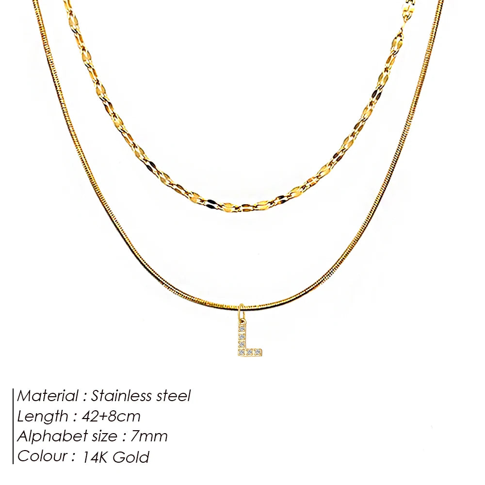 Double Up | Layered Letter Necklace