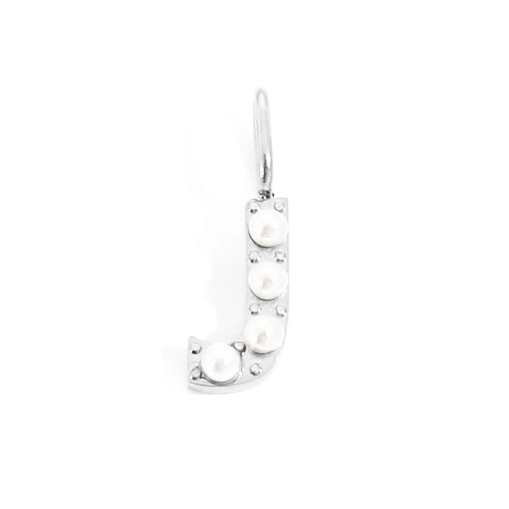 Pearl Studded| Letter Charm Pendant