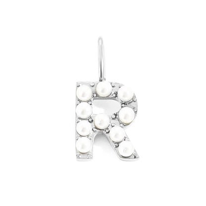Pearl Studded| Letter Charm Pendant