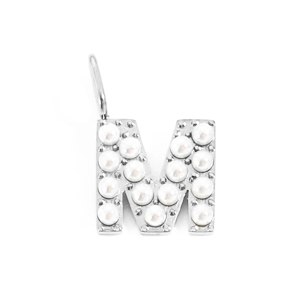 Pearl Studded| Letter Charm Pendant