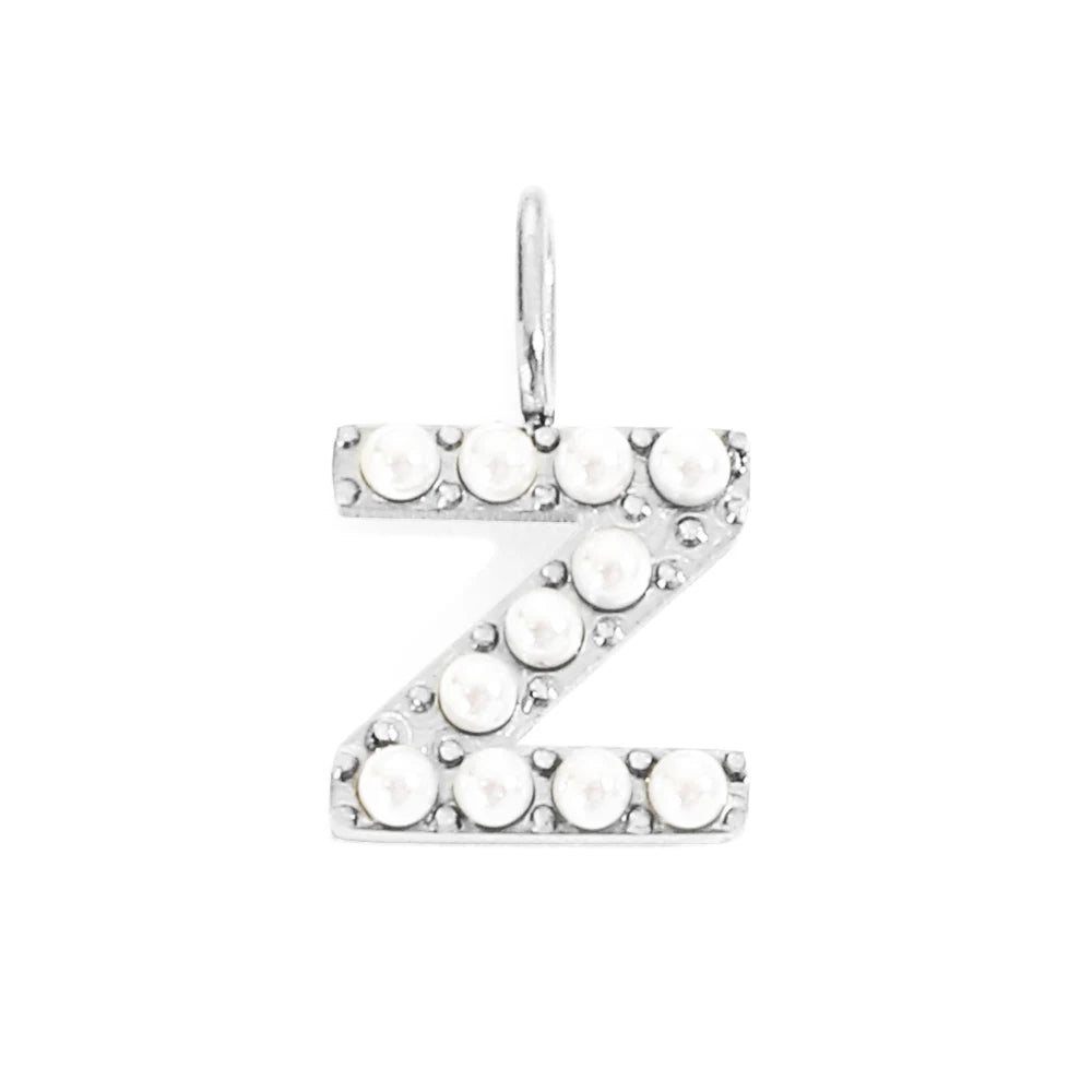 Pearl Studded| Letter Charm Pendant