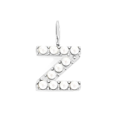 Pearl Studded| Letter Charm Pendant