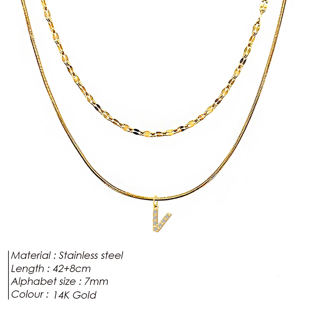 Double Up | Layered Letter Necklace