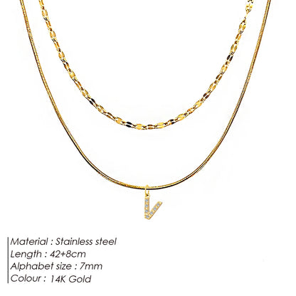 Double Up | Layered Letter Necklace