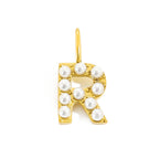 Pearl Studded| Letter Charm Pendant