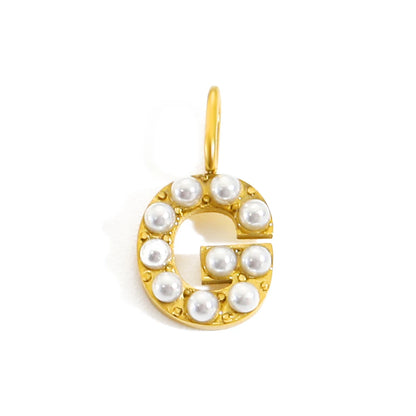 Pearl Studded| Letter Charm Pendant