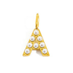Pearl Studded| Letter Charm Pendant