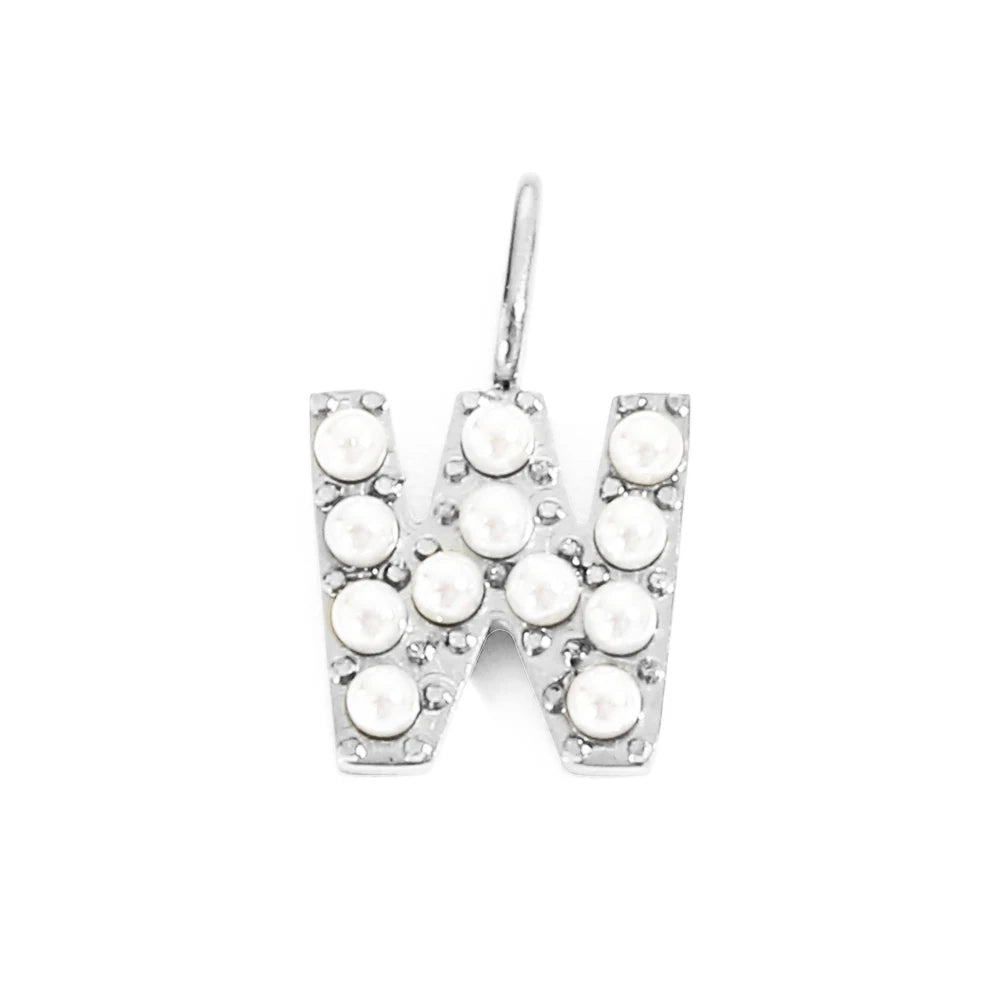 Pearl Studded| Letter Charm Pendant