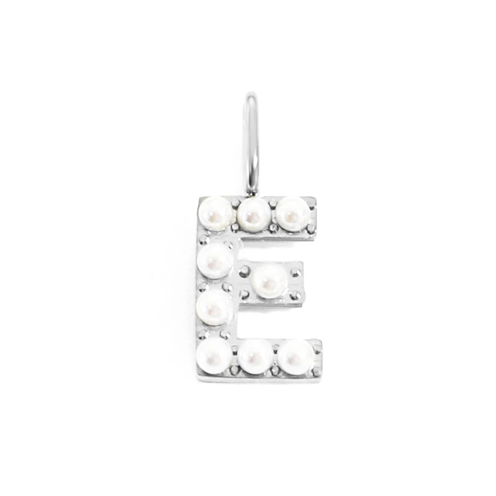 Pearl Studded| Letter Charm Pendant