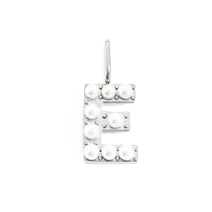Pearl Studded| Letter Charm Pendant