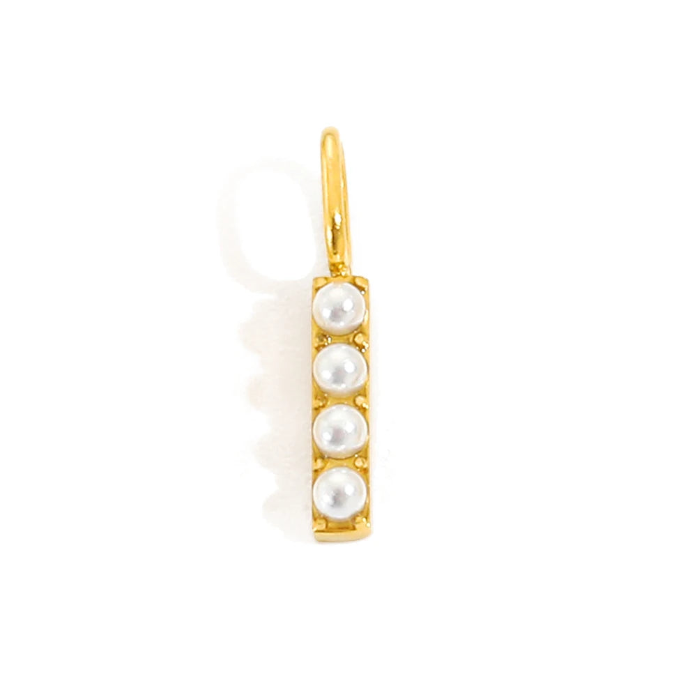 Pearl Studded| Letter Charm Pendant