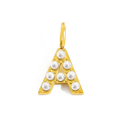 Pearl Studded| Letter Charm Pendant