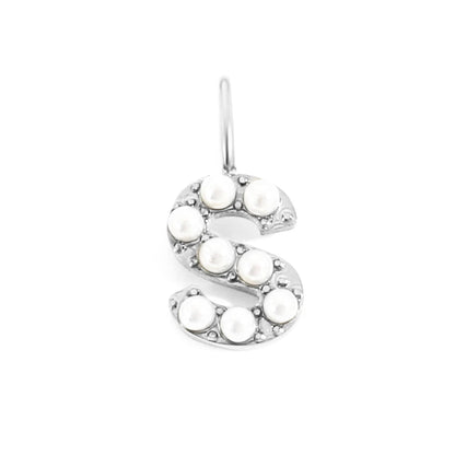 Pearl Studded| Letter Charm Pendant