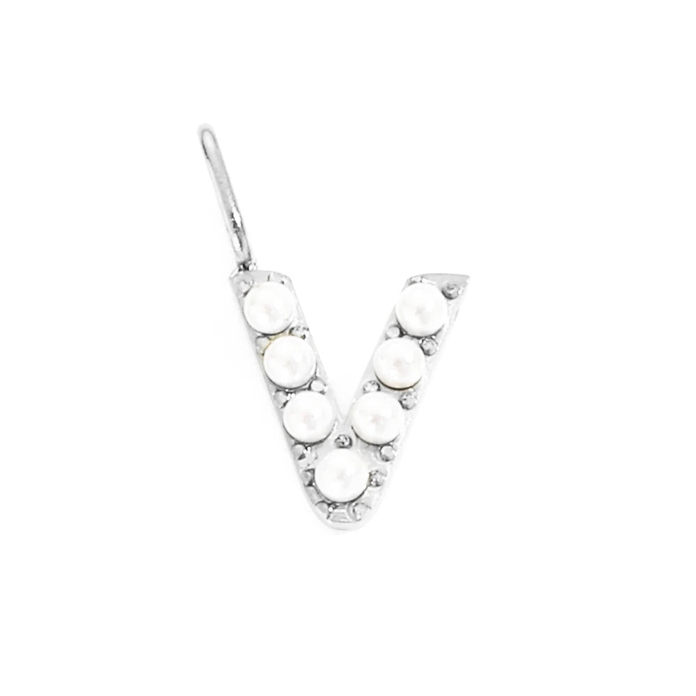 Pearl Studded| Letter Charm Pendant