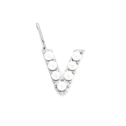 Pearl Studded| Letter Charm Pendant