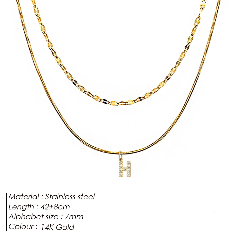 Double Up | Layered Letter Necklace