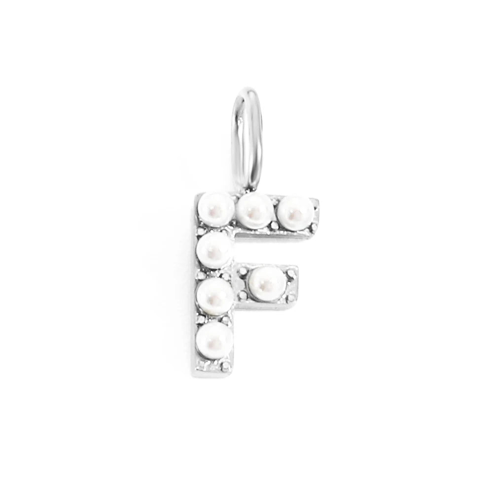 Pearl Studded| Letter Charm Pendant