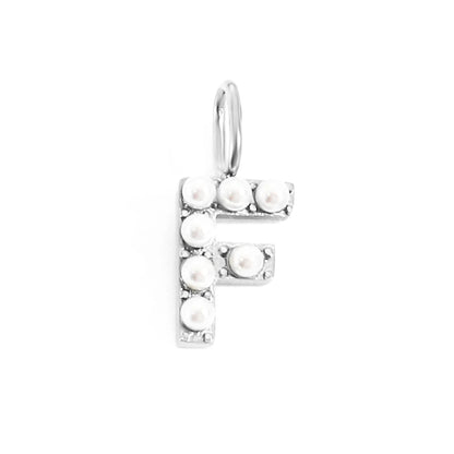Pearl Studded| Letter Charm Pendant