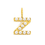Pearl Studded| Letter Charm Pendant