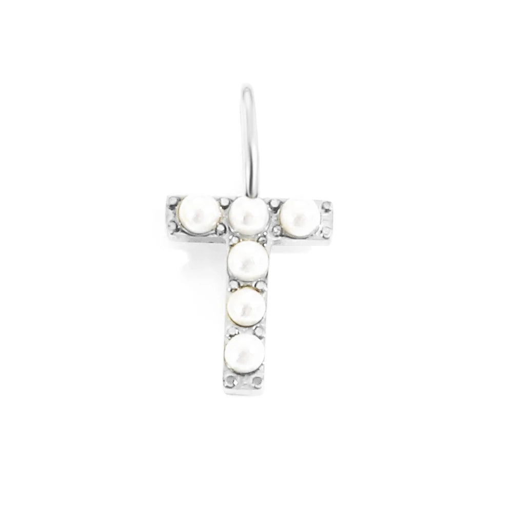 Pearl Studded| Letter Charm Pendant