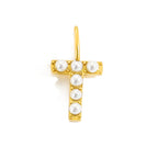 Pearl Studded| Letter Charm Pendant