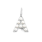Pearl Studded| Letter Charm Pendant