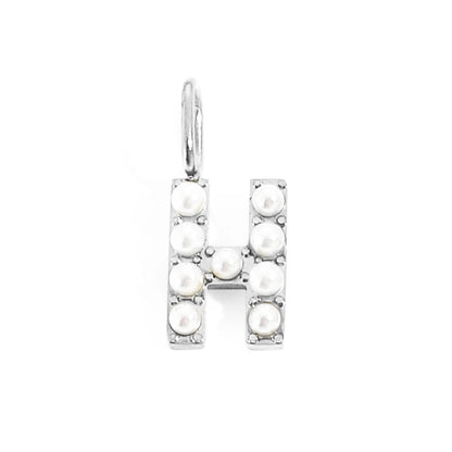Pearl Studded| Letter Charm Pendant