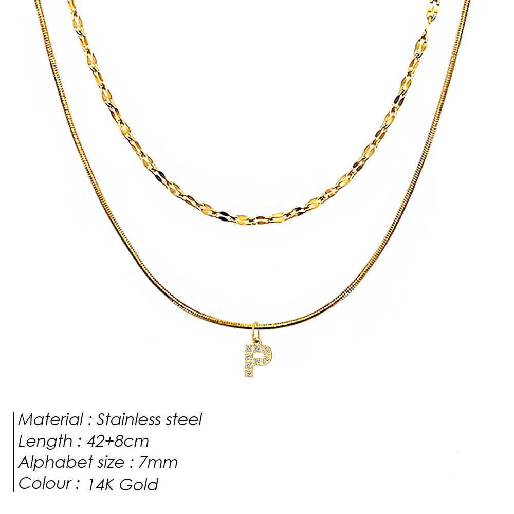 Double Up | Layered Letter Necklace