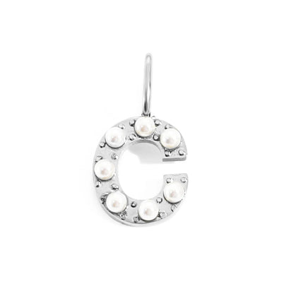 Pearl Studded| Letter Charm Pendant