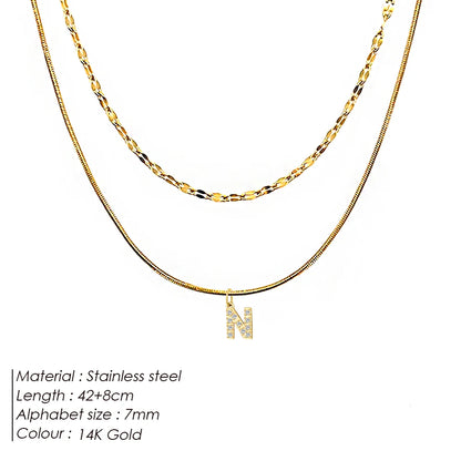 Double Up | Layered Letter Necklace