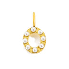 Pearl Studded| Letter Charm Pendant