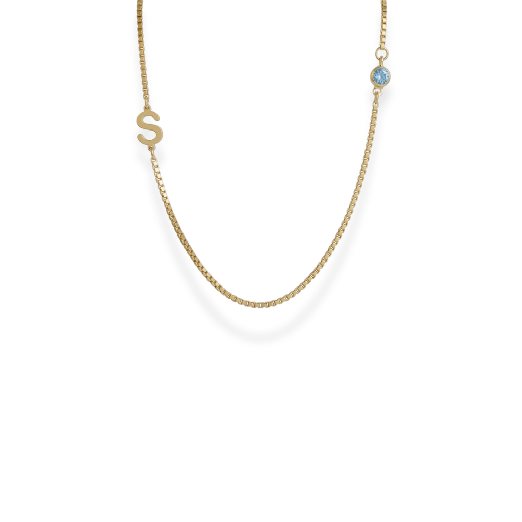 Radiant | Initial Birthstone Necklace