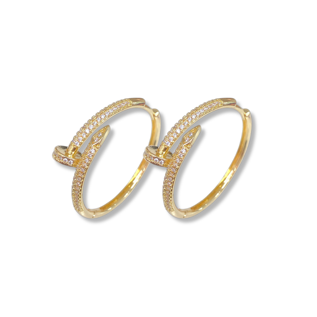 Rich - Diamond Accent Nail Hoops