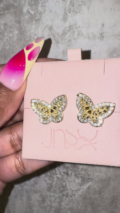 Mariposa - Butterfly Nugget Stud Earrings